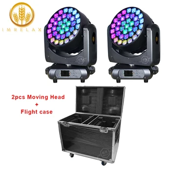 

IMRELAX 2PCS 37*15W Perfect Zoom Wash Color Mixed Moving Head Light LED Beam Wash Stage Light WIth Flight Case