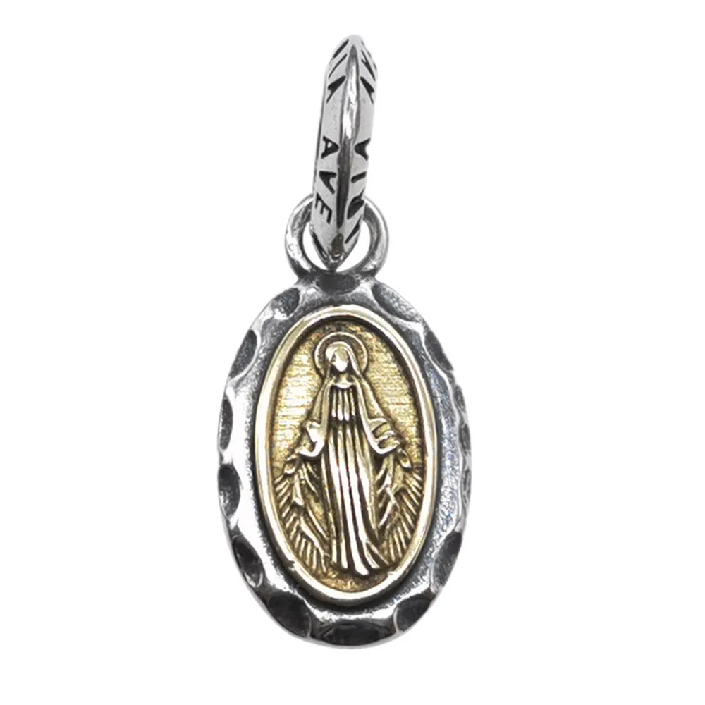 BOCAI 100% S925 Silver Fashion Hammer Relief Virgin Mary Pendant for Men and Women Jewelry Accessories Birthday Gifts pendant necklace,silver necklace,silver pendant,silver necklace charms