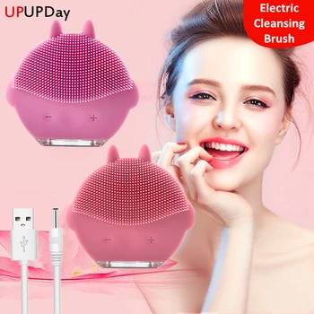 

USB Facial Massage Washing Cleansing Brush Deep Pores Cleansing Skin Waterproof Face Cleanser Beauty Machine Silicone Brush