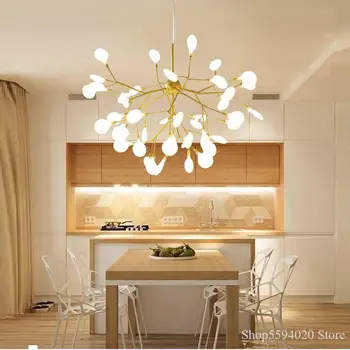 

Modern Tree Branch LED Chandelier Light Stylish Decorative Hanging Lamp G4 LED Bulbs Included Firefly Pendant Light Clear Glass