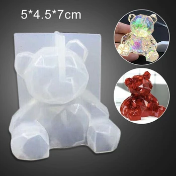 

2020 New Transparent Silicone Mould Mirror crystal epoxy glue mold diy jewelry Cute Bear silicone mold