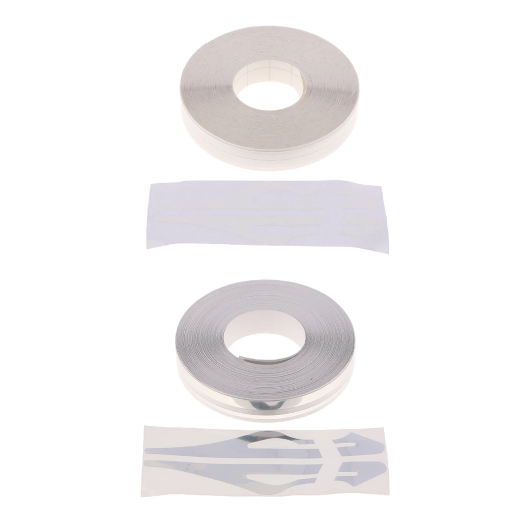 2 Pieces 12mm Pinstripes Tape Streamline Decals Stickers for Auto Car Truck Pinstriping Vinyl Tape Decal - White + Silver