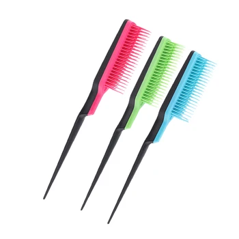 

Pack of 3, Pro Salon Plastic Hairdressing Styling Teasing Hair Extensions Brush Comb, Size 25x14cm