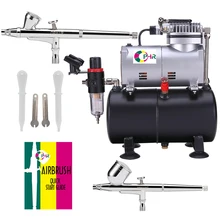 OPHIR Pro 0.2mm 0.3mm 2-Dual Action Airbrush Air Tank Compressor Kit for Makeup Cosmetic Tanning Tattoo 110V|220V AC090+004A+073