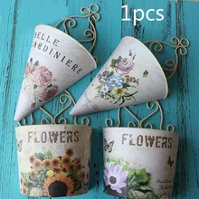 1 Uds. De plástico flor para colgar en pared jarrón maceta pared cesta de flores jardín Rural decoración del hogar flor cesta decoración para el hogar