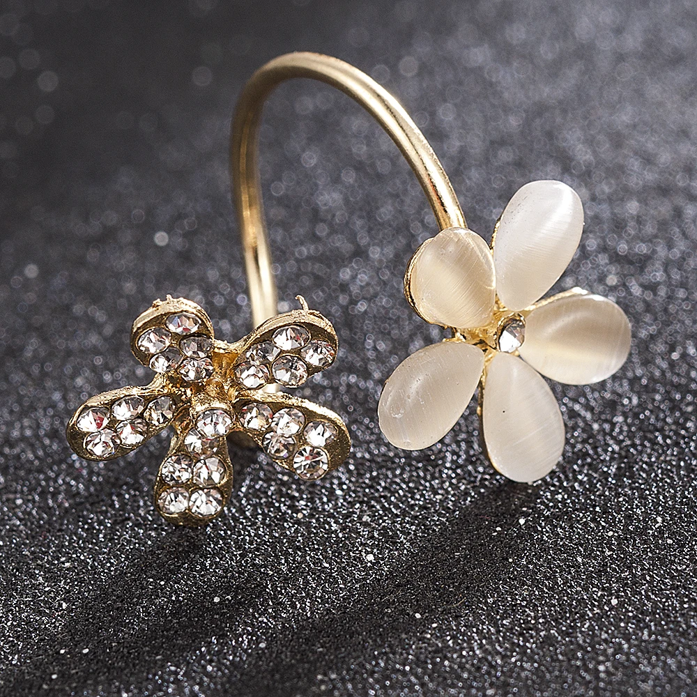 Очаровательное кольцо в виде цветка маргаритки, стразы, женское регулируемое кольцо, кольца для женщин, ювелирные изделия Anel