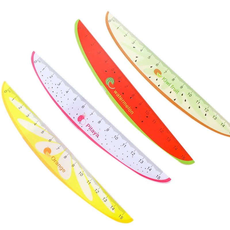 cheap 15Cm Cute Kawaii Plastic Ruler Creative Fruit Ruler for Kids Student Novelty Item Korean Stationery