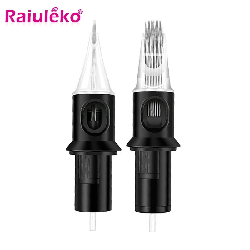 Hot Sale Tattoo Needle Cartridges 10/ 5pcs 5RM/7RM/9RM/11RM/13RM/15RM 0.35mm Disposable Semi-Permanent Eyebrow Makeup Needles