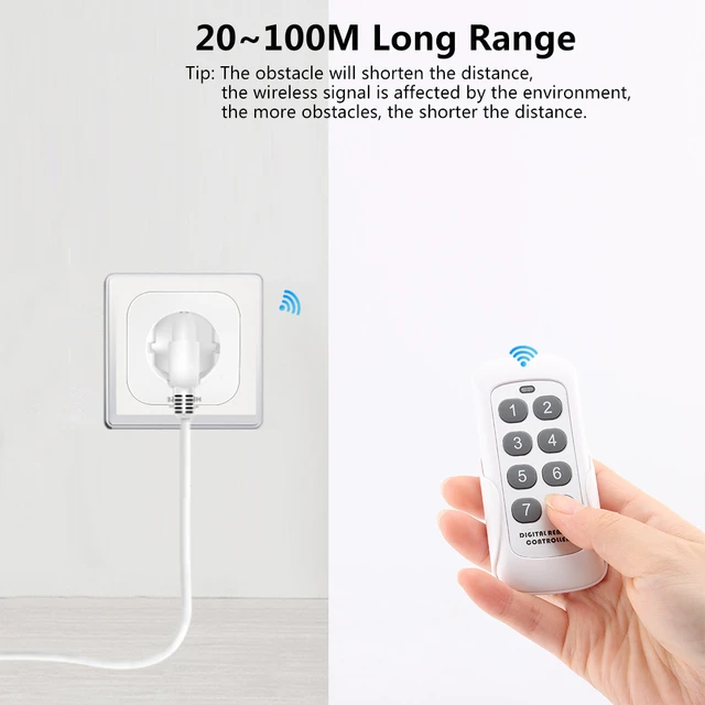 Wireless Smart Remote Control Power Outlet Light Switch Plug Socket Power  Outlet Socket EU Plug with Remote Control - AliExpress