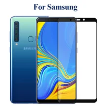 Защита экрана для samsung Galaxy A9 A7 A6 A8 Plus A5 J6 Plus закаленное стекло полное покрытие защитное стекло
