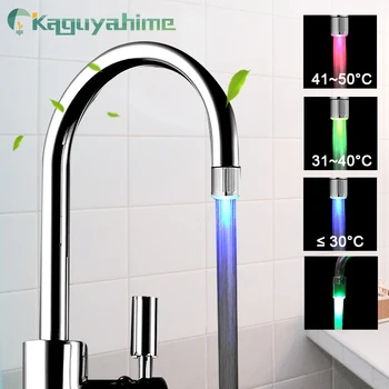 =(K)= Kaguyahime LED Water Head Showerhead Pipe kitchen faucet accessories Stainless Steel Shower Hose Bathroom and kitchen 1