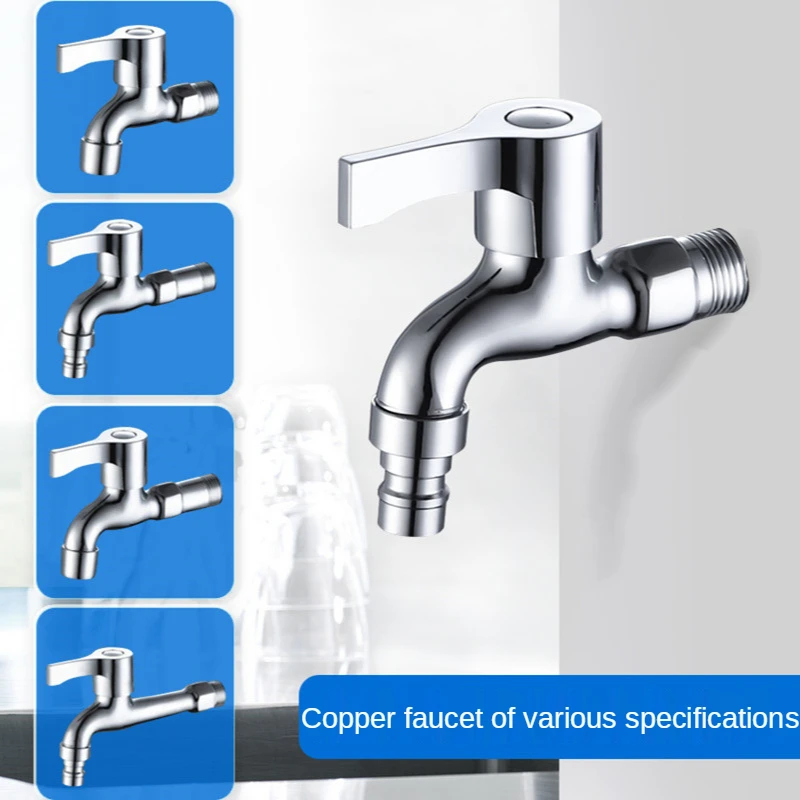1PCS Wall Mount Washing Machine Faucet Stainless steel Sink Water Tap Single Spout Handle Bibcocks for kitchen Bathroom Hardware |
