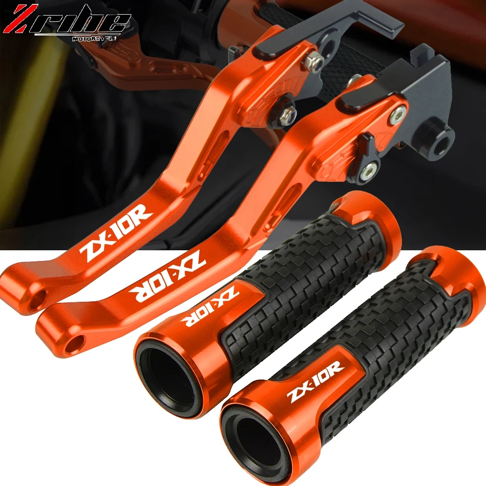 

Motorcycle CNC Brake Clutch Levers Handlebar Grip Handle Hand Grips For Kawasaki ZX10R ZX-10R 2006-2015 2014 2013 2012 2011 2010