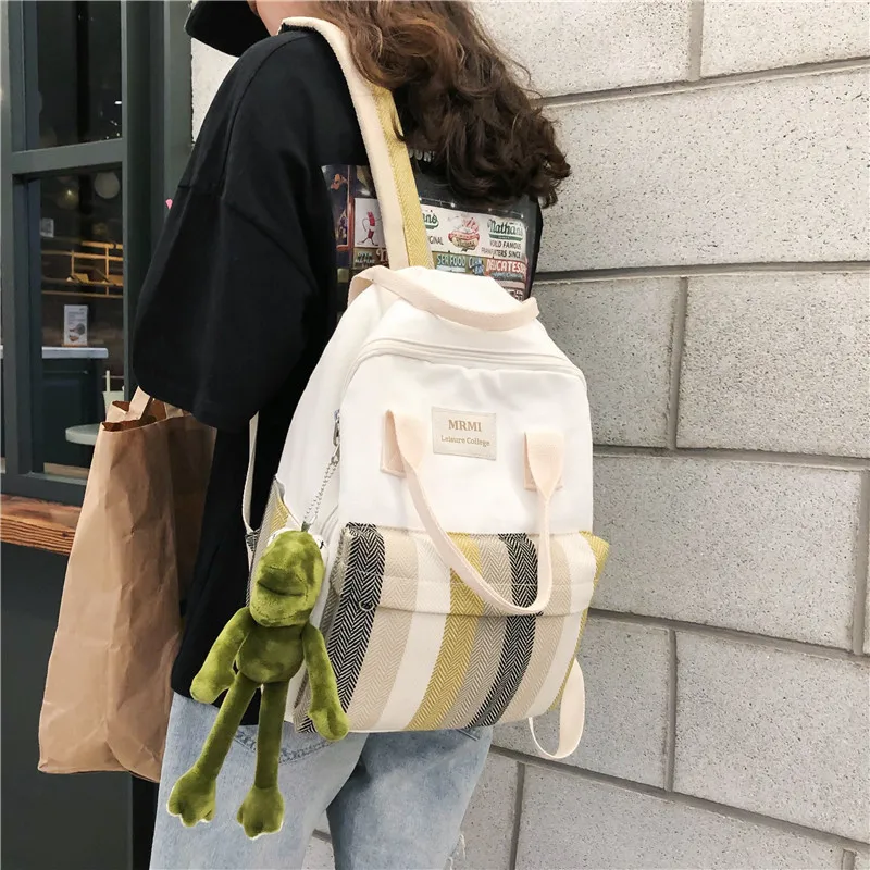 

2019 new Korean version of Harajuku female student bag solid color simple small fresh shoulder bag fashion outdoor backpack