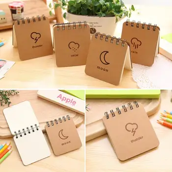 

1Pc Mini Portable Snow Thunder Moon Rain Coil Book Notepad Weather Writing Forecast Student Pocket Notebook Supply Kids Ser W8C6