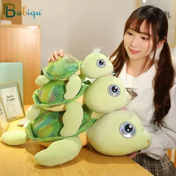 

30/45/60cm Colorful Big Eyes Tortoise Stuffed Animal Plush Toy Cute Sea Turtle Doll Soft Cushion Nap Pillow Kids Girls Gift