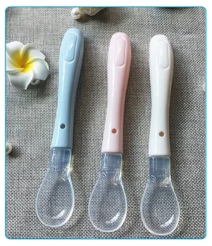 

1pcs Baby Sensitive Spoons ABS Silicone Feeding Spoon Easy Use Temperature Sensing Spoon Newborn Baby Feeding Tools