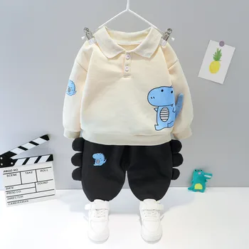 

ZWY489 New Autumn Winter Children Clothes Baby Boy Girls Cartoon Coat Pants 2Pcs/sets Kids Toddler Clothing Thick Warm Tracksuit