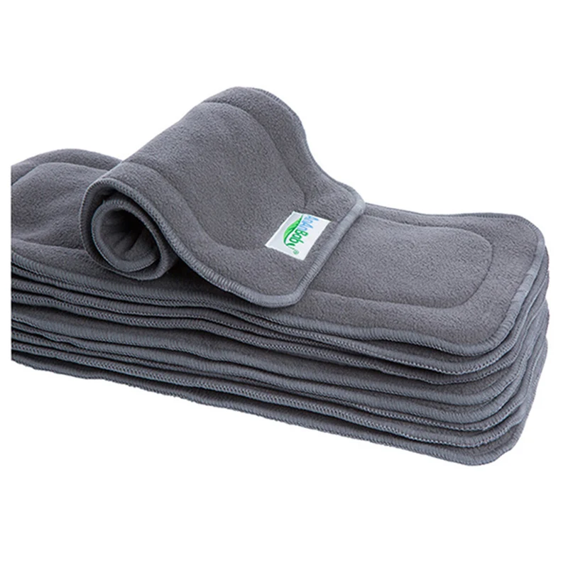 

5pcs Baby Bamboo Charcoal Diaper Inserts 4 Layer for Baby Nappies Absorbent Insert Reusable Washable Size 35cm*14cm