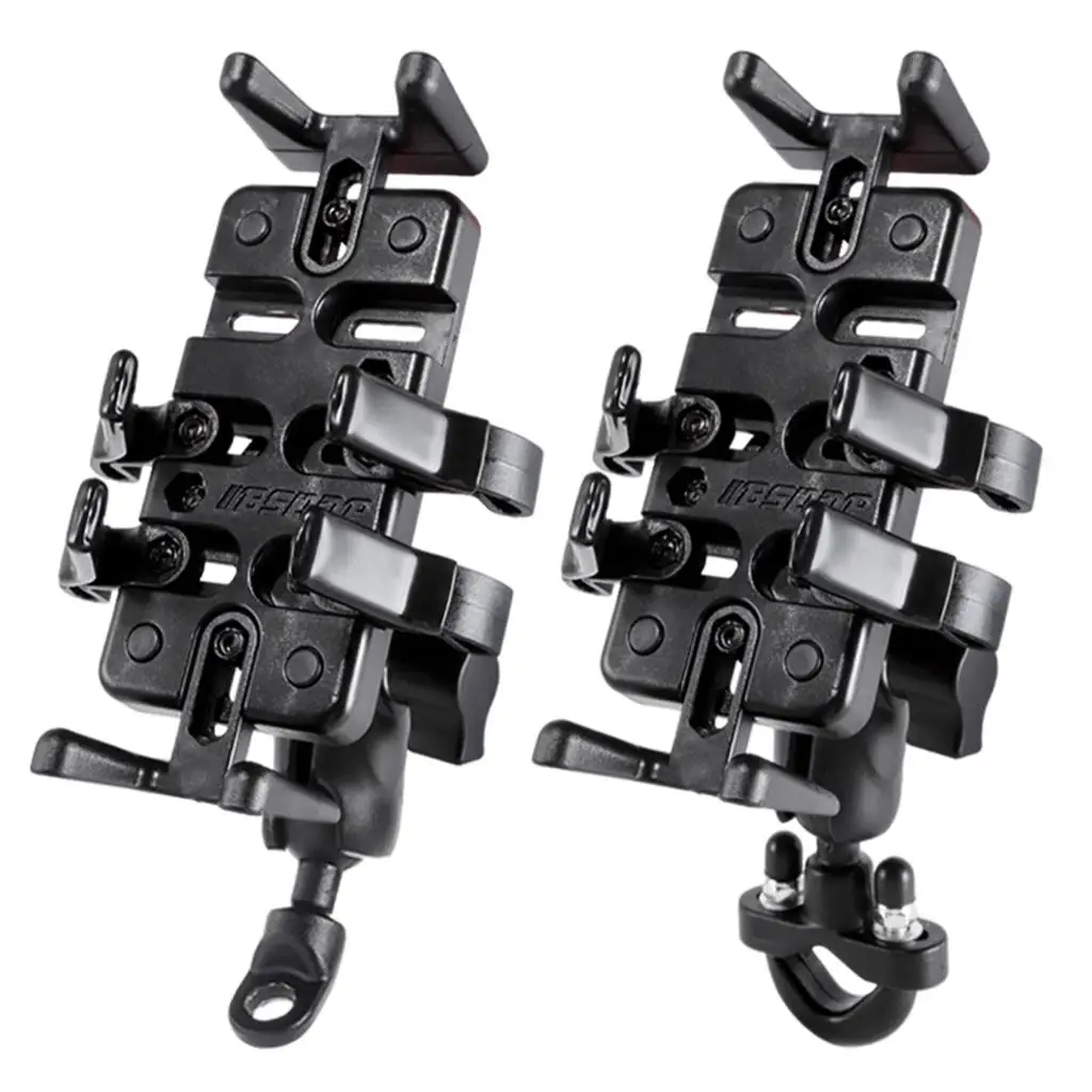 Motorcycle Bike Phone Mount Gps Bracket For 3.5"7" Phones Black