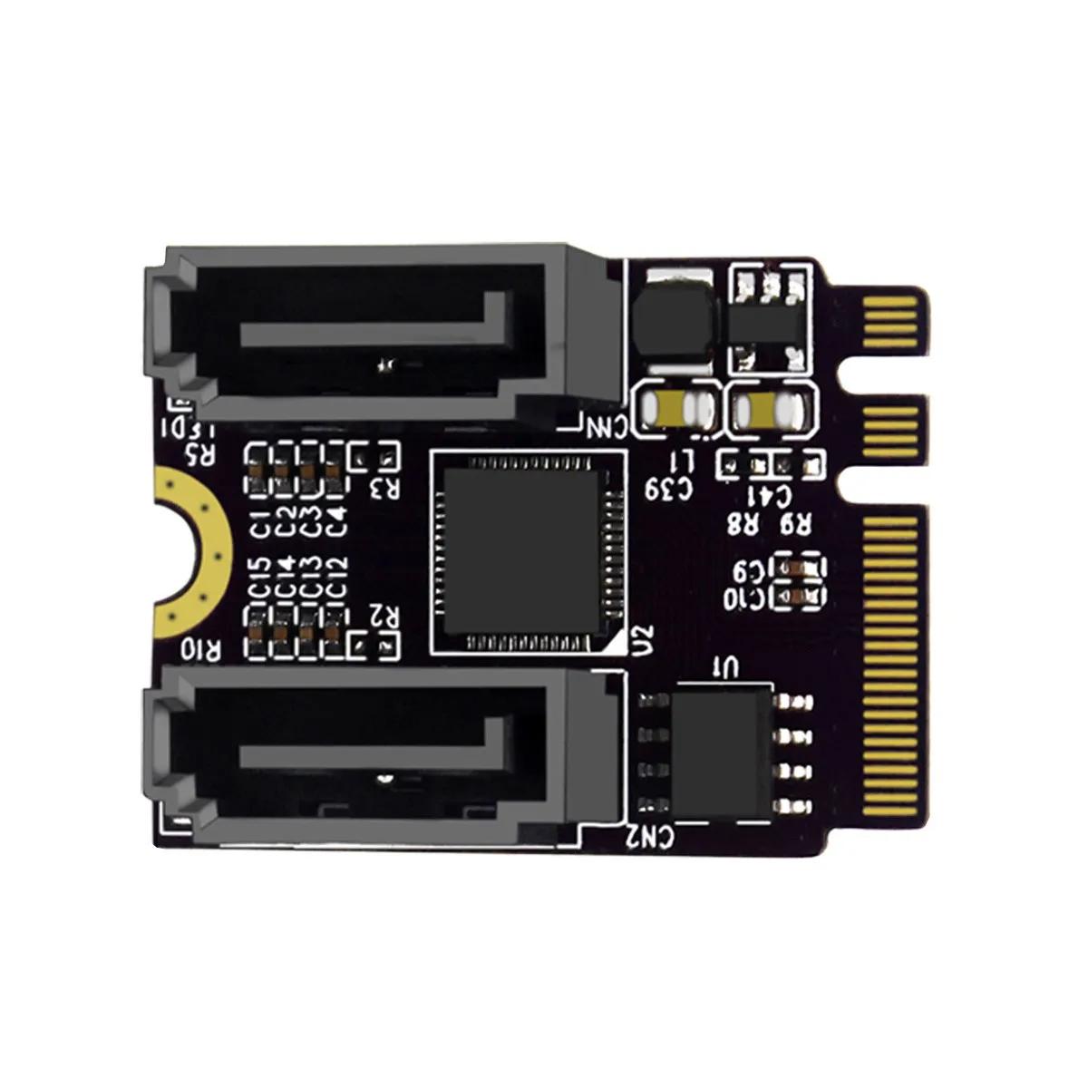 

NGFF Key A+E PCI Express to SATA 3.0 6Gbps Dual Ports Adapter Converter Hard Drive Extension Card JMB582 2230