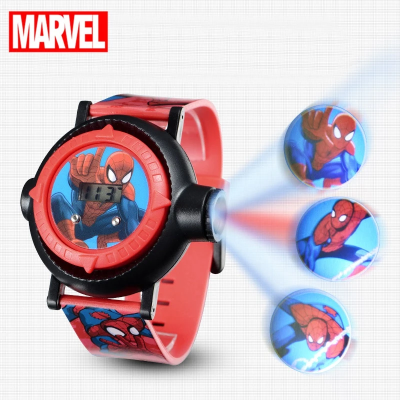 Spiderman Kids Watches Projection Cartoon Pattern Digital Child watch For Boys Girls