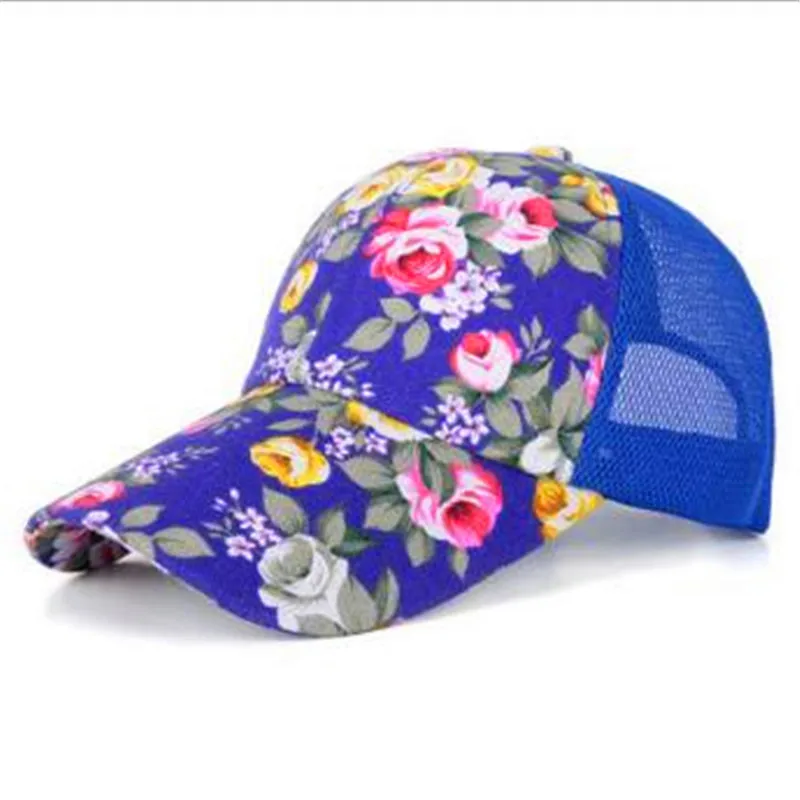 6 Новые цветочные бейсболки женские летние Snapback Вышивка изогнутые дышащие сетчатые солнечные шляпы Летняя мода - Цвет: 6