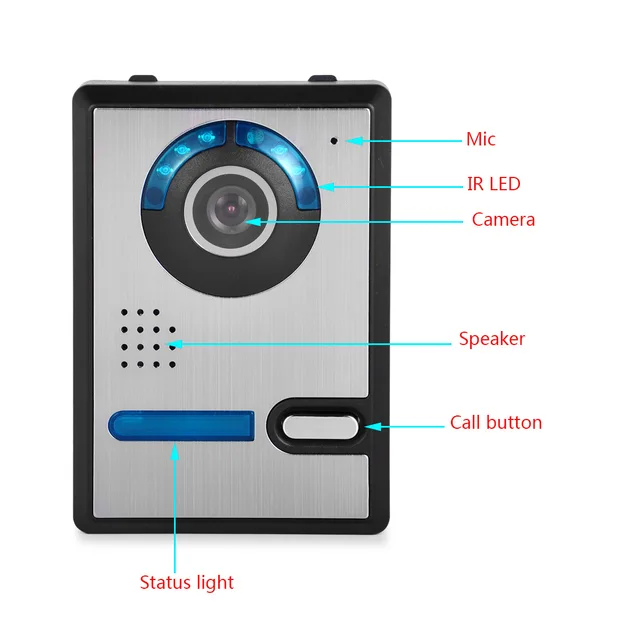SmartYIBA 7"Video Doorbell Entry Camera Home Intercom Building Video Bell 2 Way Intercom Doorphone Kits 6