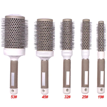 

5 Sizes Hair Brush Ceramic Iron Round Comb Barber Dressing Salon Styling