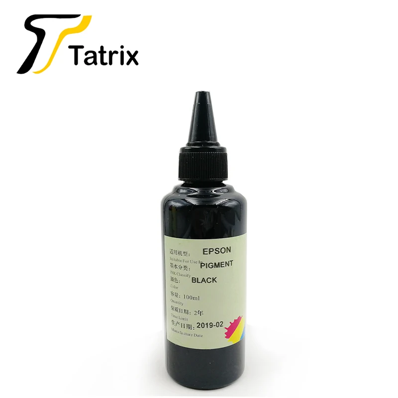 Татрикс 6X100 мл заправка чернил для картриджей Epson, пигментные чернила фоточернила для струйный принтер Epson - Цвет: Black