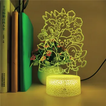 

Pikachu Family Photo Led Night Light Game Pokemon Go Pikachu Nightlight for Children Bedroom Decor Lamp Smart Phone Control