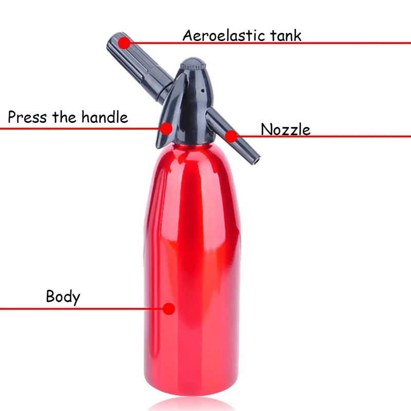 GOALONE 1L Aluminum Alloy Soda Siphon Professional Soda Sparkling Water Maker with Pressure Regulator for Juice Drinks Cocktails