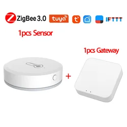 Tuya – capteur intelligent ZigBee de température et d'humidité, dispositif de sécurité domestique à piles, fonctionne avec l'application Tuya Smart Life Alexa Google Home 