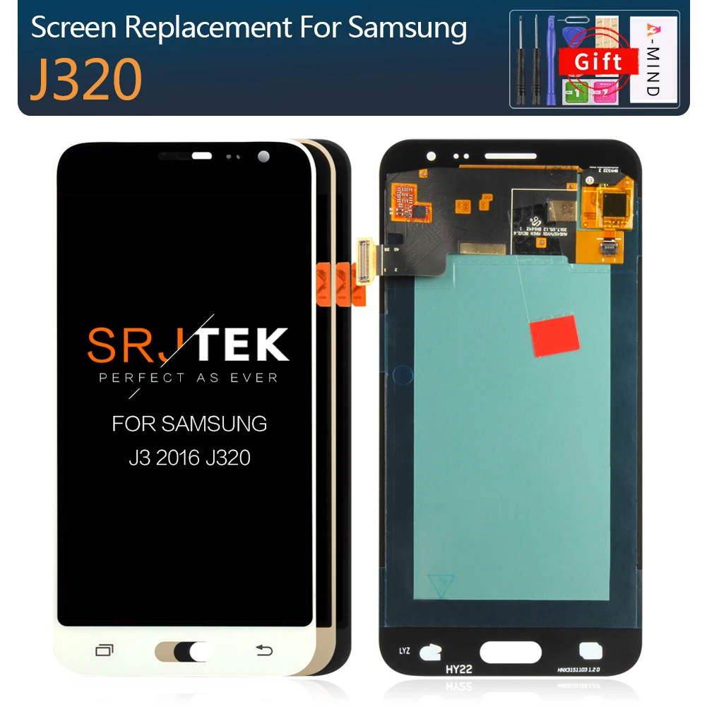 Супер AMOLED ЖК-дисплей для Samsung Galaxy J3 J320 J320F J320H J320M J320FN ЖК-дисплей с сенсорным экраном дигитайзер сборка