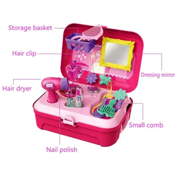 

1Set Pretend Play House Simulated Cosmetic Toys Carrying Case Bag Box Backpack for Girls Kids Children Educational Toy Tools