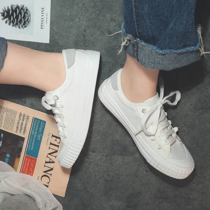 

INS Board Shoes Spring New Style 1992 Hong Kong Flavor Shoes Students Korean-style Flat Canvas Shoes Street Snap Retro Small Whi