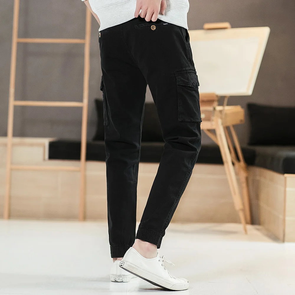 Mens Cargo Pants Casual Men Pencil Pants Multi Pocket Military Overalls for Men Plus Size Long Trousers Elastic High Quality F62