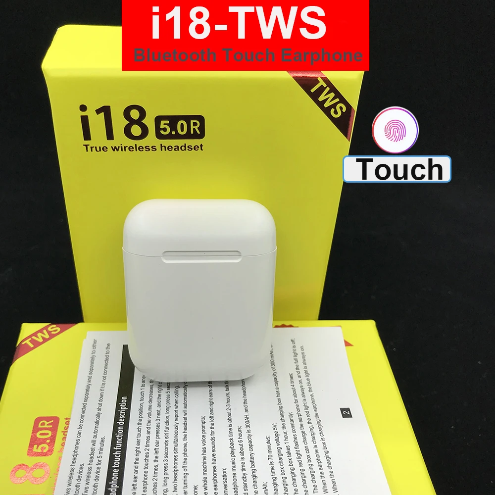 

Mini i18 TWS Wireless Earphone Bluetooth 5.0 Headphone Sports Touch Headset for Android xiaomi Original Iphone ear for i10 i13