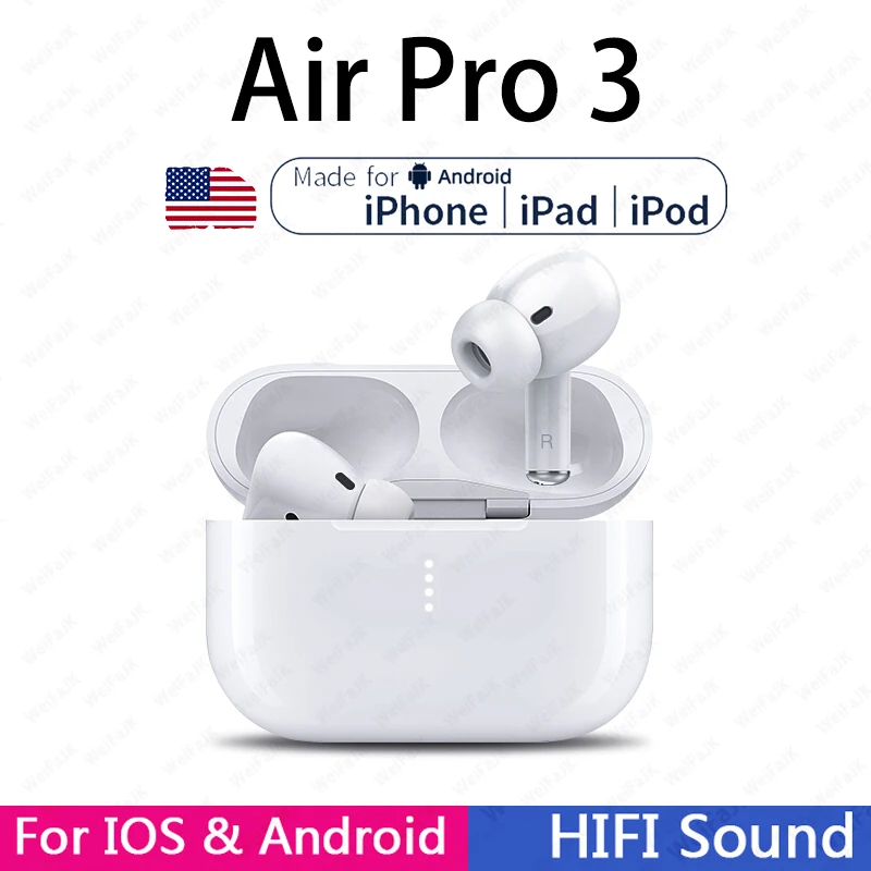Apple AirPods Pro 3 TWS Bluetooth наушники беспроводные игровая гарнитура для Huawei Xiaomi Redmi iPhone |
