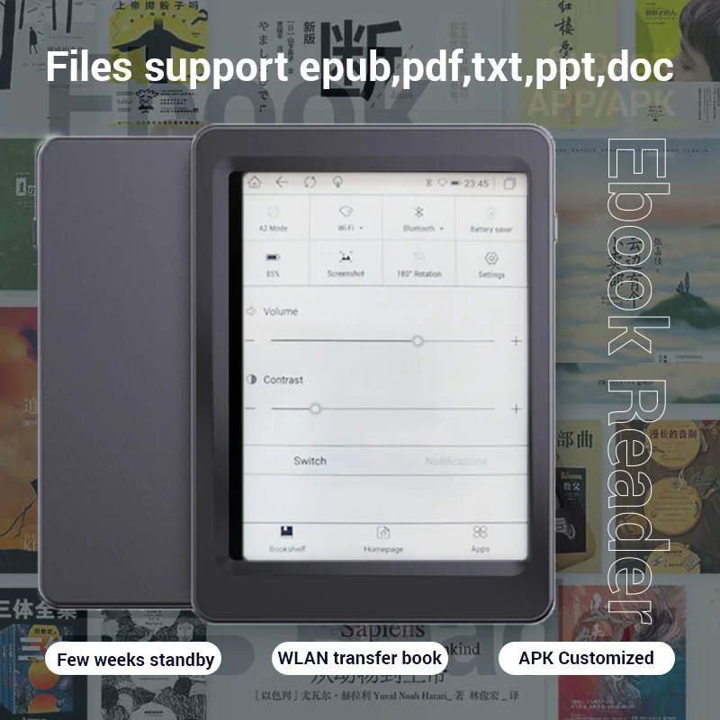 X6 WIFI eBook Reader 6 inch Touch screen eReader e-ink Front Light KD1 300PPI Resolution 1072×1448 Multifunctional e-book