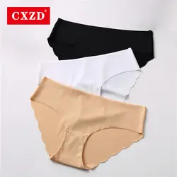 CXZD, 3 шт./партия, модное женское Бесшовное ультратонкое нижнее белье, стринги, сексуальное женское белье, женские трусики, нижнее белье