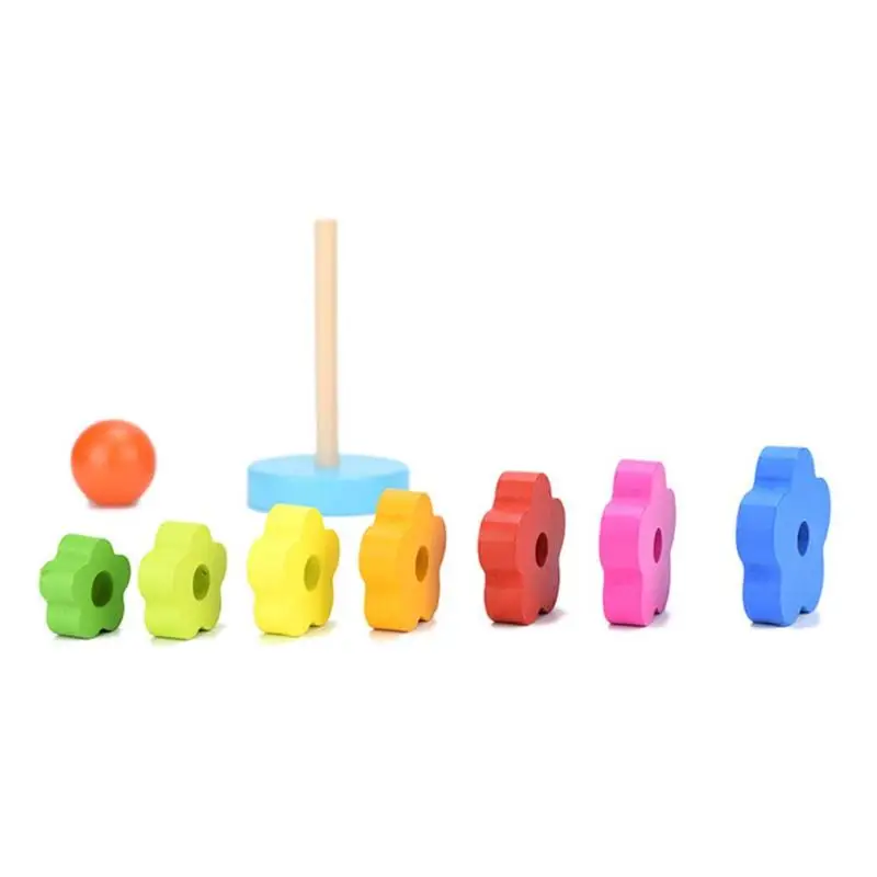 Детские деревянные игрушки, складные кольца, башня, обучение по головоломкам, развивающие игрушки, детские деревянные пазлы, Игрушки для раннего обучения