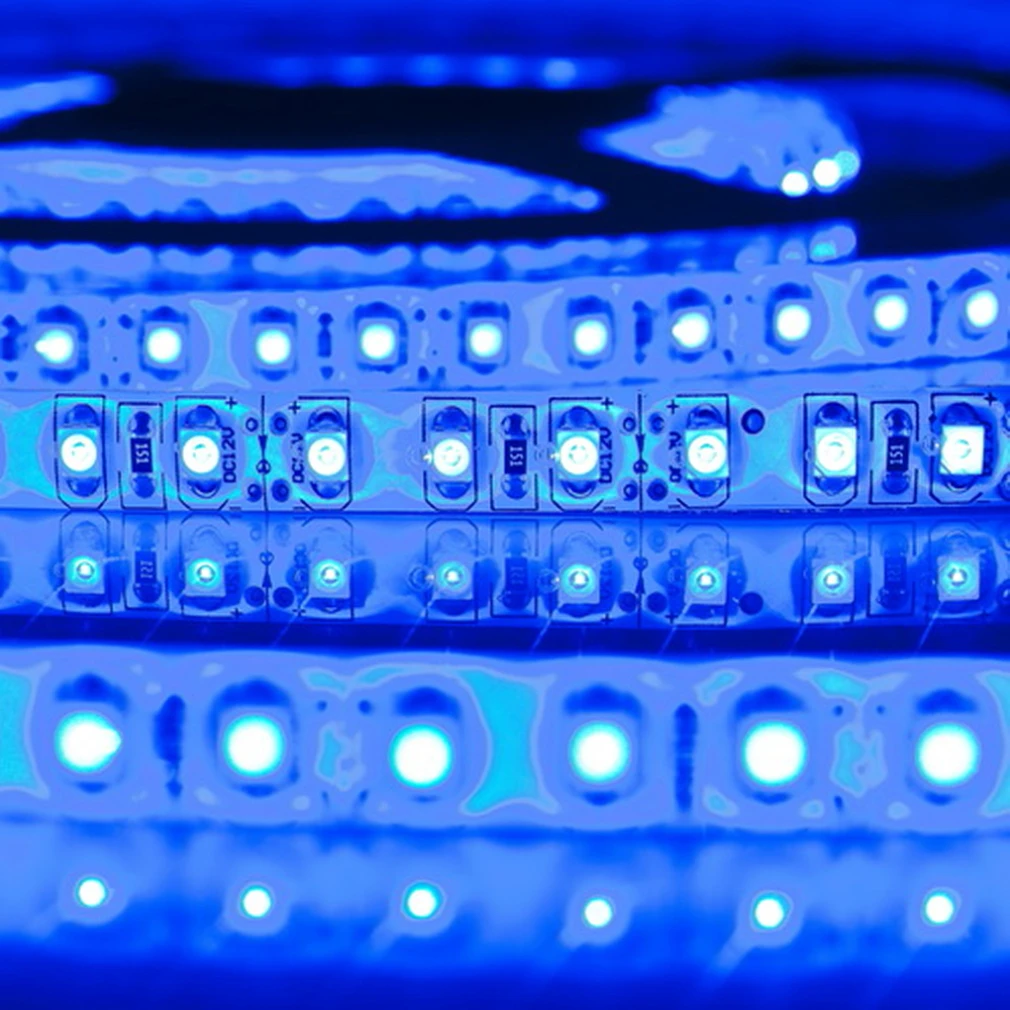 5 м Автомобильная синяя 3528 SMD Светодиодная водонепроницаемая гибкая полоса 12 в 600