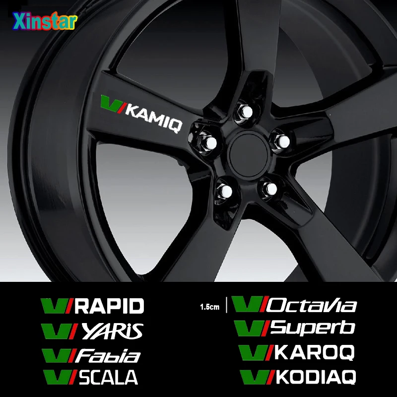 4 шт. наклейки на автомобильные колеса для Skoda MK2 Kamiq Fabia Rapid Yaris Kodiaq Octavia Superb Scala Karoq |