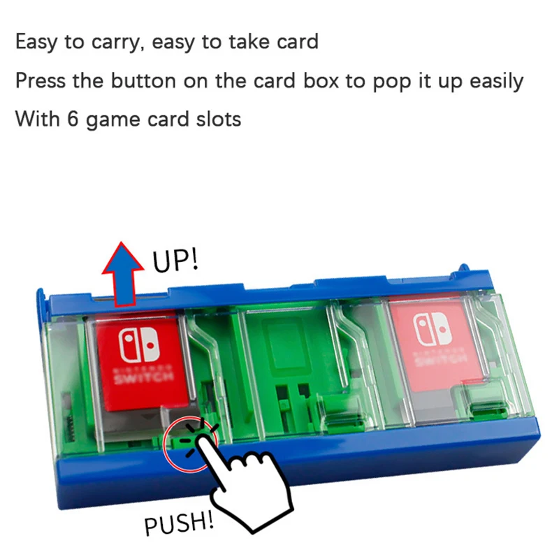 

For Nintend Switch Game Card Box Portable Push Card Case With 6 Cards Slots Nintend Switch Lite Accessories