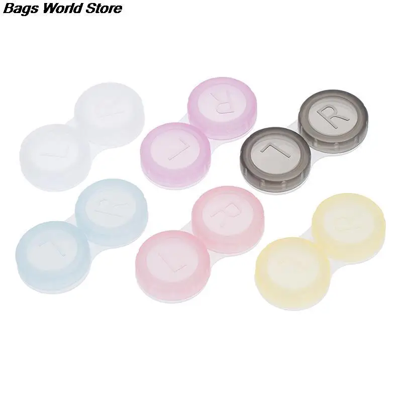 2pcs/10pcs Plastic Contact Lens Box Holder Portable Small Lovely Candy Color Eyewear Bag Container Lenses Case | Аксессуары для