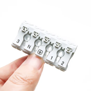 

20PCS/LOT Connector-Press Terminal-Block Led-Strip-Light Quick-Wire Mini with 5P Mini Fast push-in Wire Connector Press White