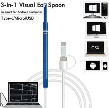 

3 in1 Ear Cleaning USB Endoscope LED Visual Ear Spoon Earpick Otoscope Camera
