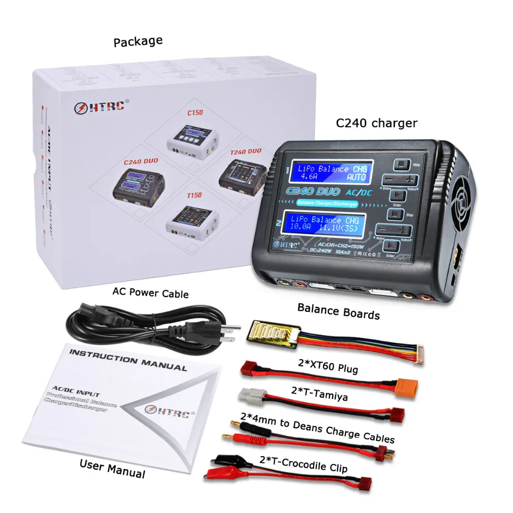 RC lipo зарядное устройство C240 duo AC/150 Вт DC/240 Вт двухканальный 10А разрядник для LiHV LiFe Lilon NiCd NiMh Pb Зарядное устройство