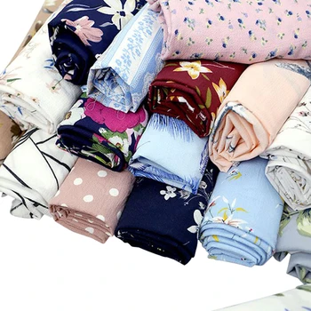 

Printed floral Paris chiffon fabric for sewing woman dress and blouse not see through 50X150cm/piece TJ8618